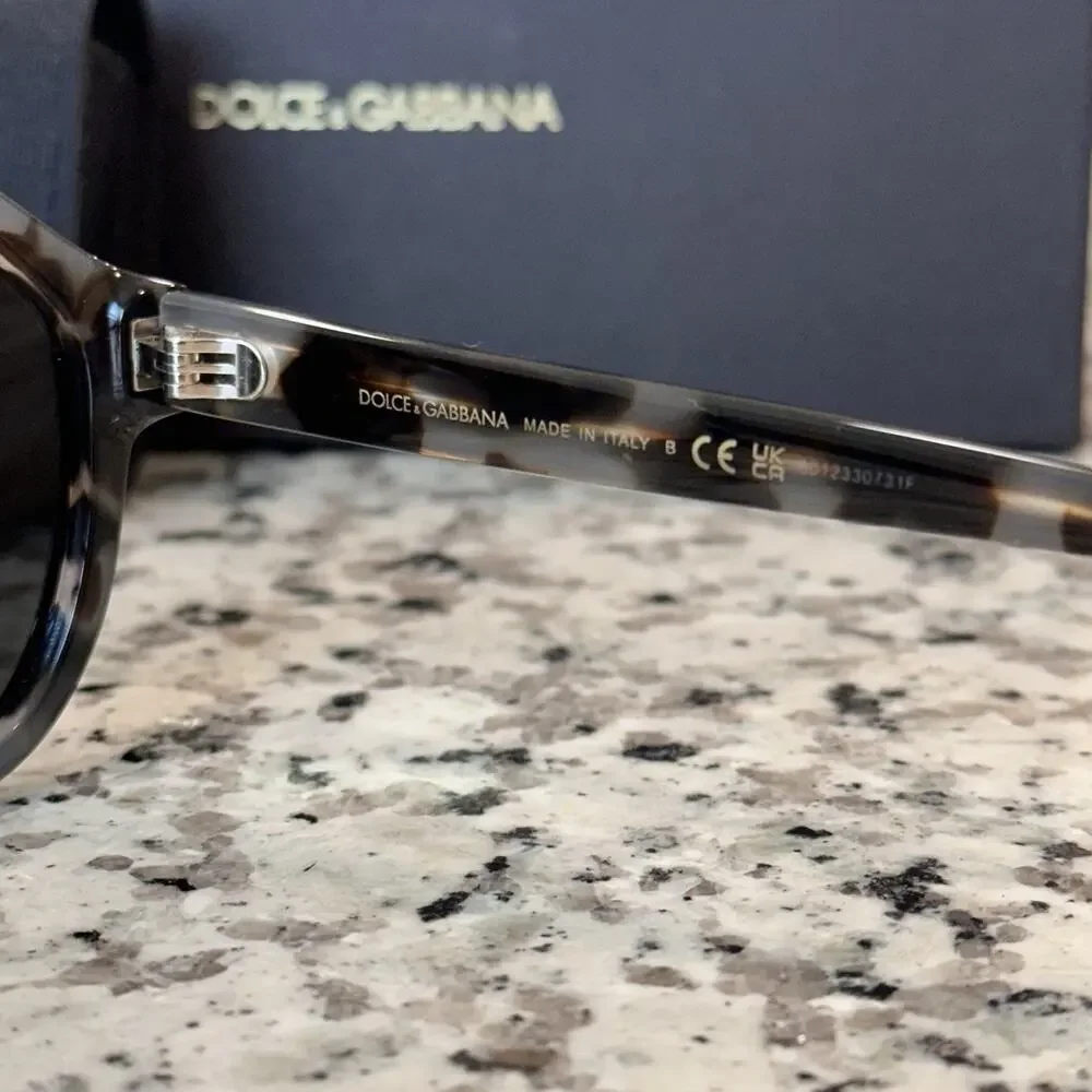 Dolce & Gabbana NEW DG 4452 Pilot Sunglasses Black on Grey Havana Aviator $415